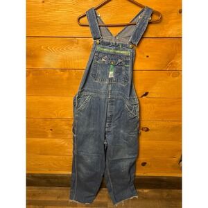 Liberty Overalls Denim Blue Bib‎ Workwear Patented Design US Made 36x32 Vintage